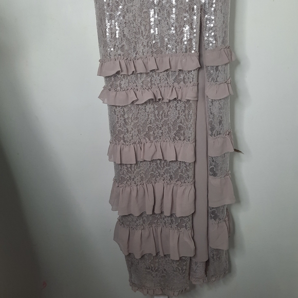 NBD Ruffle Maxi Dress Revolve Dusty Lilac Sequin Gown Party Event Coquette Small - Picture 12 of 13